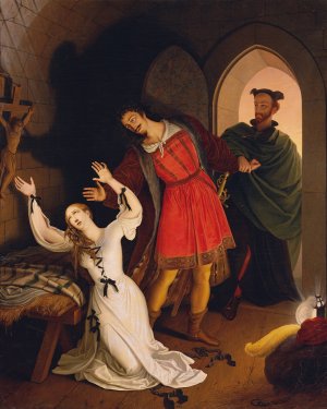 Faust und Gretchen im Kerker by Ludwig Ferdinand Schnorr Von Carolsfeld Oil Painting