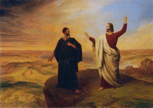 The Temptation of Christ by Ludwig Ferdinand Schnorr Von Carolsfeld Oil Painting