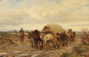 A Broken Wheel by Ludwig Gedlek Oil Painting