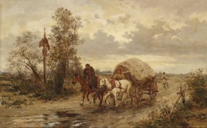 Auf der Landstrase by Ludwig Gedlek Oil Painting