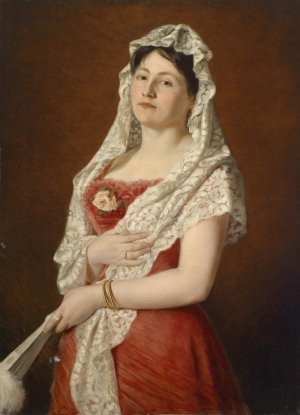 Bildnis einer Dame by Ludwig Gloss Oil Painting