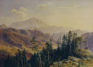 Der Schneeberg in Niederosterreich von Gutenstein aus gesehen by Ludwig Halauska Oil Painting
