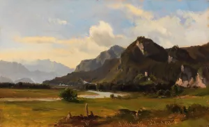 Landschaft bei Flintsbach am Inn by Ludwig Halauska Oil Painting