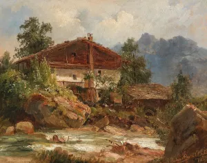 Landschaft in Tirol by Ludwig Halauska Oil Painting