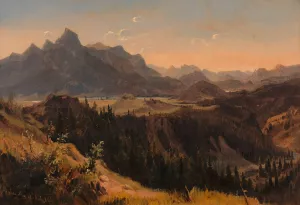 Partie aus den Julischen Alpen by Ludwig Halauska Oil Painting