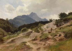 Partie aus Mittenwald am Karwendelgebirge by Ludwig Halauska Oil Painting