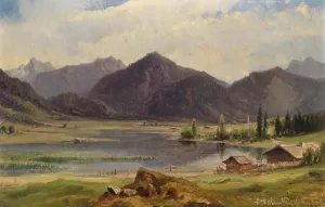 Plansee Oil painting by Ludwig Halauska
