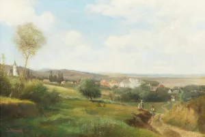 View of Zeiselmauer-Wolfpassing near Tulln by Ludwig Halauska Oil Painting
