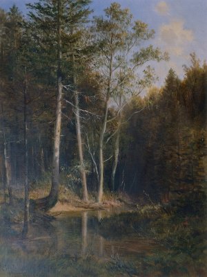 Waldpartie am Gerichtsberg bei Kaumberg Oil painting by Ludwig Halauska