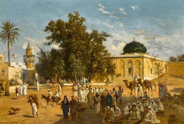 Dar el Ber, Tunis by Ludwig Hans Fischer - Hand-Painted Oil Painting Reproduction