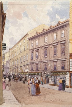 Der Bauernmarkt in Wien by Ludwig Hans Fischer Oil Painting