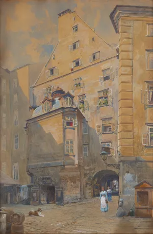 Der Dreifaltigkeitshof in Wien Oil painting by Ludwig Hans Fischer