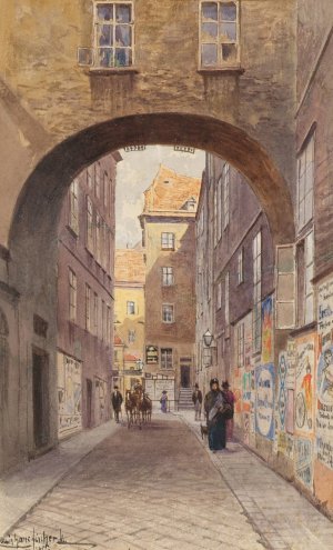 Die Backerstrase in Wien by Ludwig Hans Fischer Oil Painting