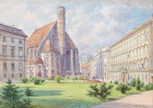 Minoritenkirche in Vienna by Ludwig Hans Fischer Oil Painting