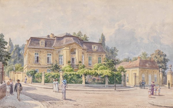 Villa am Meidlinger Tor zum SchOnbrunner Schlosspark  by Ludwig Hans Fischer - Hand-Painted Oil Painting Reproduction