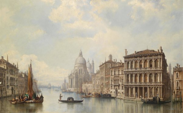 Venedig by Ludwig Hermann - Hand-Painted Oil Painting Reproduction
