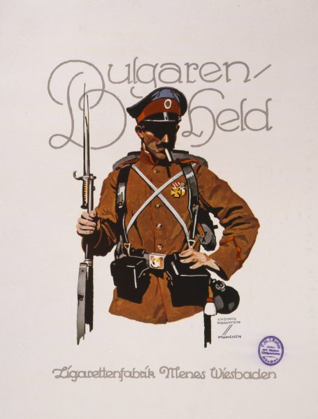 Main Product Photo of Bulgaren-Held; Zigarettenfabrik Menes, Wiesbaden  Painting by Ludwig Hohlwein