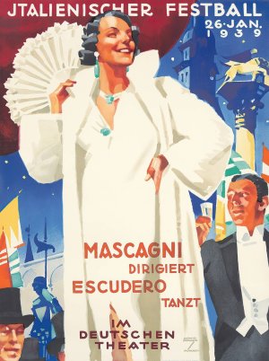 Italienischer Festball by Ludwig Hohlwein Oil Painting