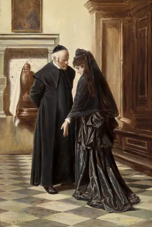 Ein ernstes Gesprach by Ludwig Johann Passini Oil Painting