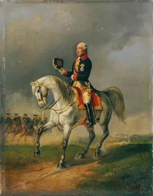 Kaiser Joseph II. reitend Oil painting by Ludwig Johann Passini