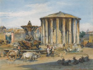 The Temple Of Vesta, Rome Oil painting by Ludwig Johann Passini