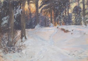 Winter Woods by Ludwig Julius Christian Dettmann Oil Painting