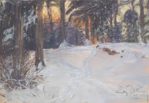 Winter Woods by Ludwig Julius Christian Dettmann Oil Painting