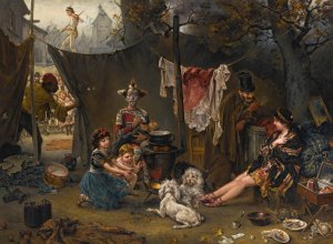 Behind The Scenes by Ludwig Knaus Oil Painting