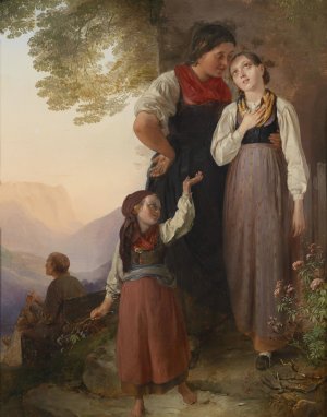 Der Abschied by Ludwig Knaus Oil Painting