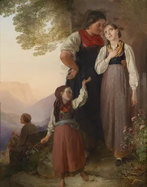Der Abschied by Ludwig Knaus Oil Painting