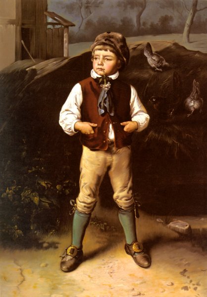 Main Product Photo of Der Dorfprinz Painting by Ludwig Knaus