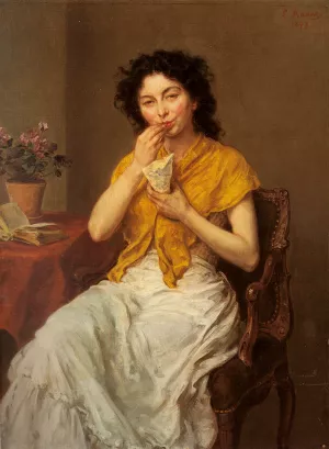 Die Naschkatze Oil painting by Ludwig Knaus