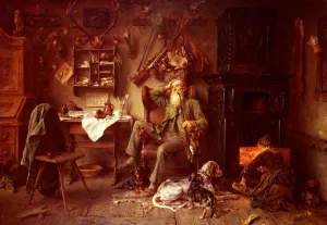 Ein Forsterheim by Ludwig Knaus Oil Painting