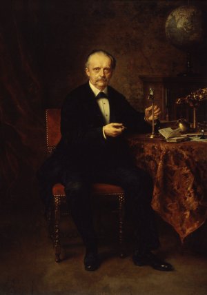 Portrait of the Physicist Hermann von Helmholtz by Ludwig Knaus Oil Painting