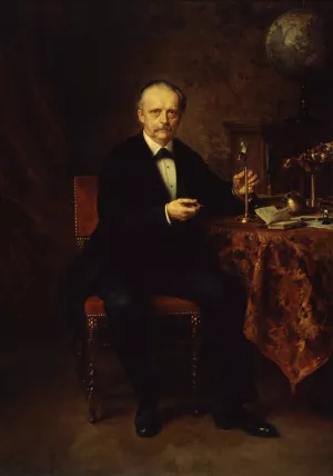 Portrait of the Physicist Hermann von Helmholtz by Ludwig Knaus Oil Painting