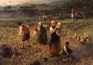 Potato Harvest by Ludwig Knaus Oil Painting