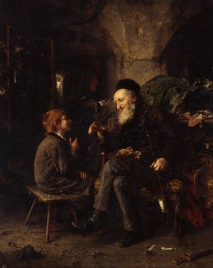 Solomonic wisdom by Ludwig Knaus Oil Painting