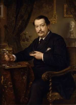 The Banker Itzinger by Ludwig Knaus Oil Painting
