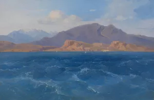 Blick auf den Parnass mit den Ruinen von Krissa Oil painting by Ludwig Lange