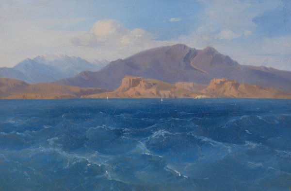 Blick auf den Parnass mit den Ruinen von Krissa  by Ludwig Lange - Hand-Painted Oil Painting Reproduction