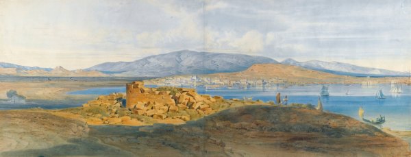 The Harbour Of Piraeus by Ludwig Lange - Hand-Painted Oil Painting Reproduction