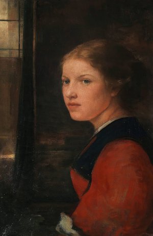 Junges Madchen am Fenster by Ludwig Lofftz Oil Painting