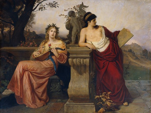Main Product Photo of Allegory of music and painting  Painting by Ludwig Mayer
