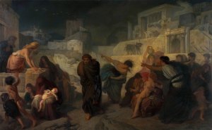 Jerusalem after Christ's Death by Ludwig Mayer Oil Painting