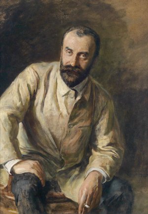 Bildnis Carl Moll by Ludwig Michalek Oil Painting