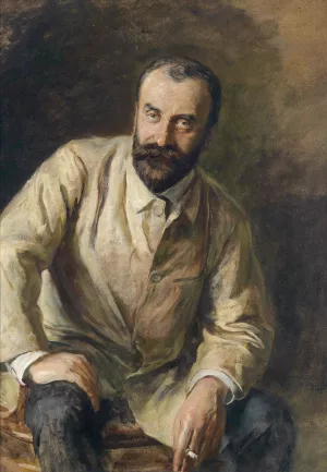 Bildnis Carl Moll by Ludwig Michalek Oil Painting