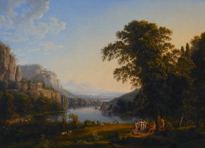 Arcadian Landscape by Ludwig Philipp Strack Oil Painting