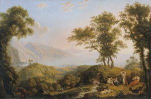 Sudliche Landschaft mit Vesuv by Ludwig Philipp Strack Oil Painting
