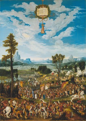 Horatius Cocles Stopping King Porsenna's Army outside Rome by Ludwig Refinger Oil Painting