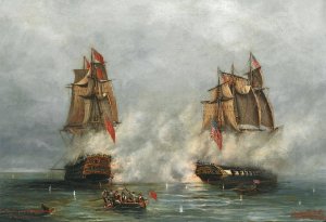 The American War of Independence by Ludwig Rubelli Von Sturmfest Oil Painting